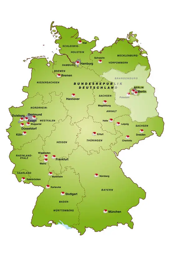 Brandenburg auf der Landkarte