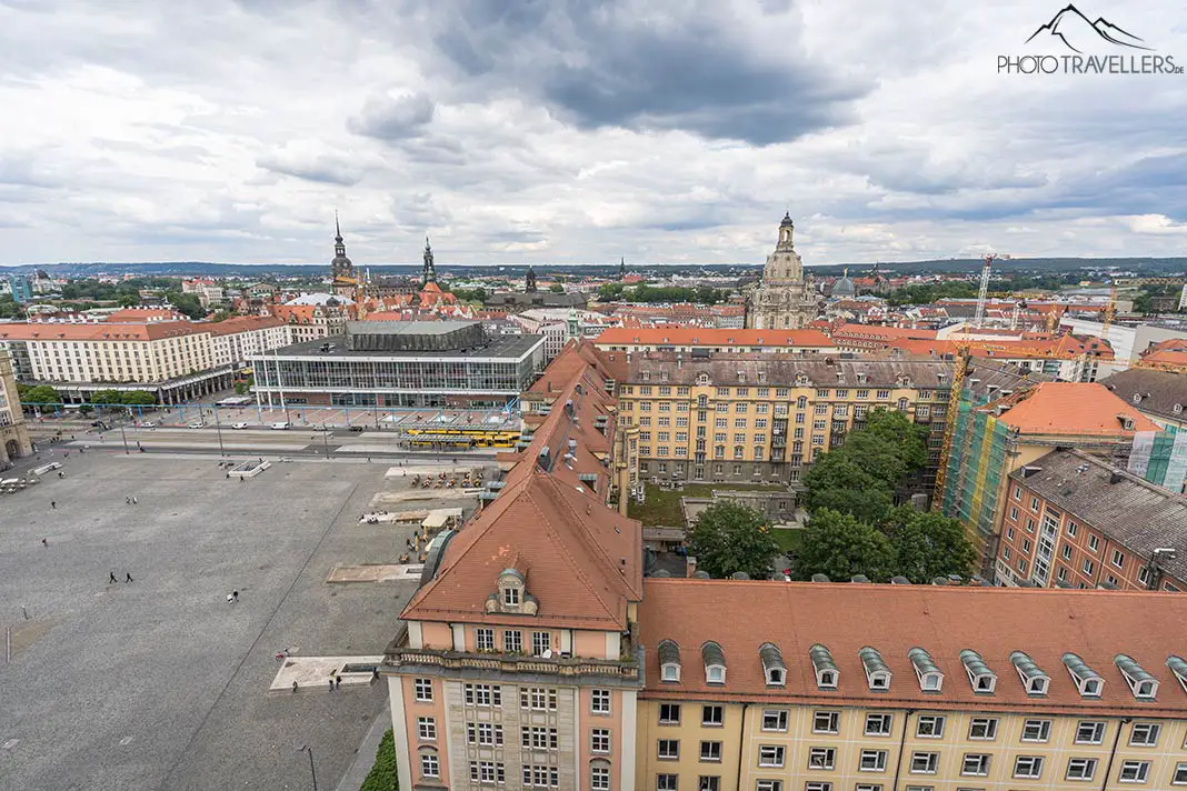 Der Blick über Dresden von der Kreuzkirche aus
