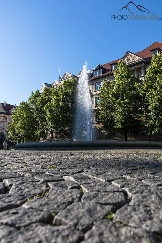 Springbrunnen am Prinzregentenplatz am Morgen