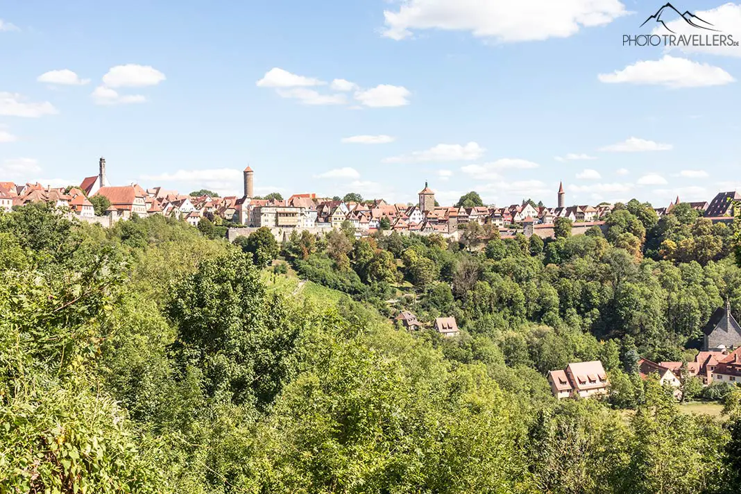Der Blick auf Rothenburg vom Burggarten