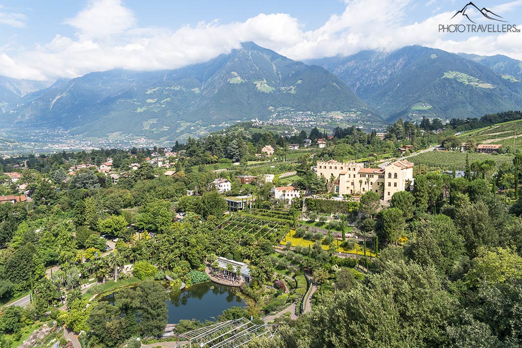 Blick über die Gärten von Schloss Trauttmansdorff