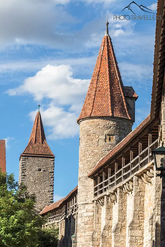Zwei Türme in der Stadtmauer von Rothenburg ob der Tauber
