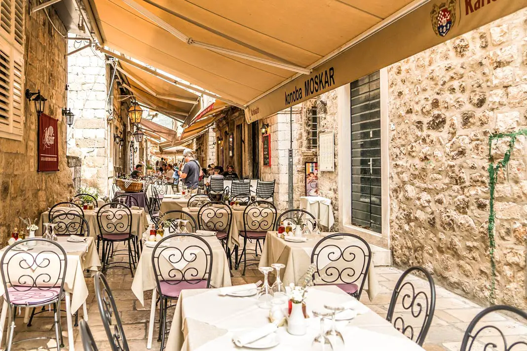 Ein stylishes Restaurant in Dubrovnik