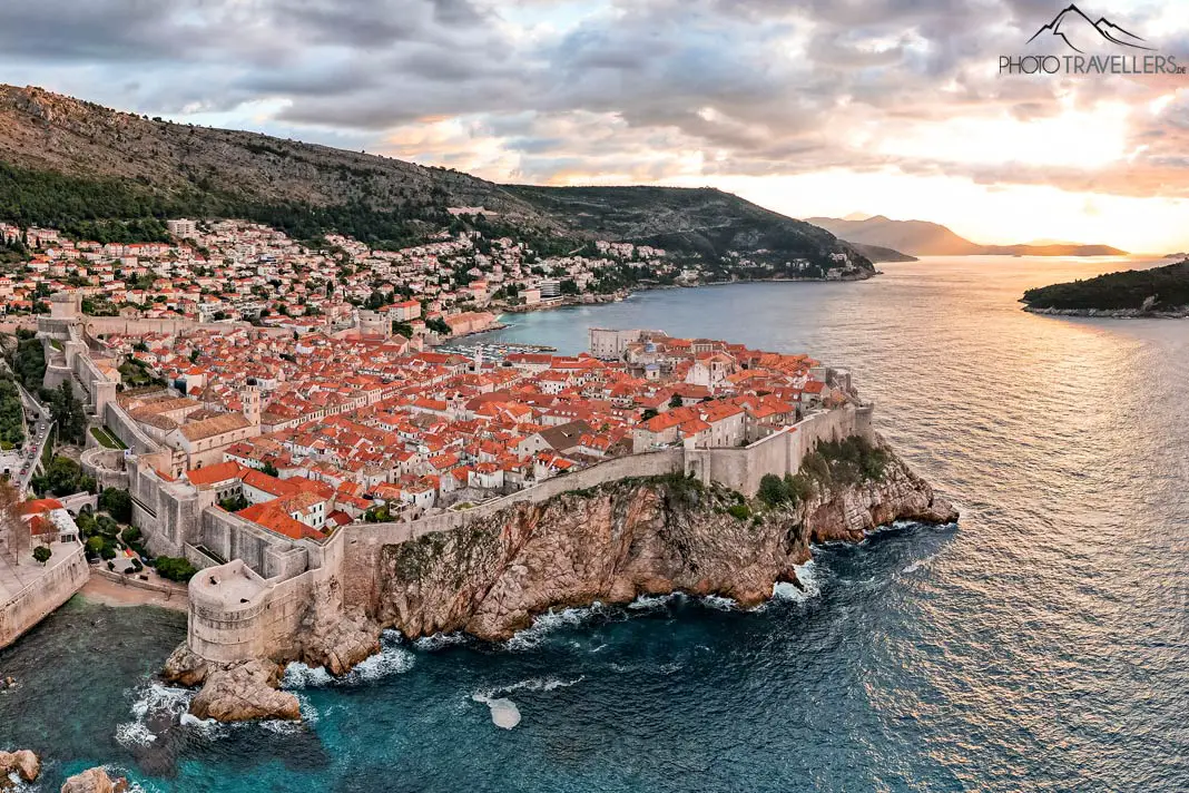 Dubrovnik from the air in the morning