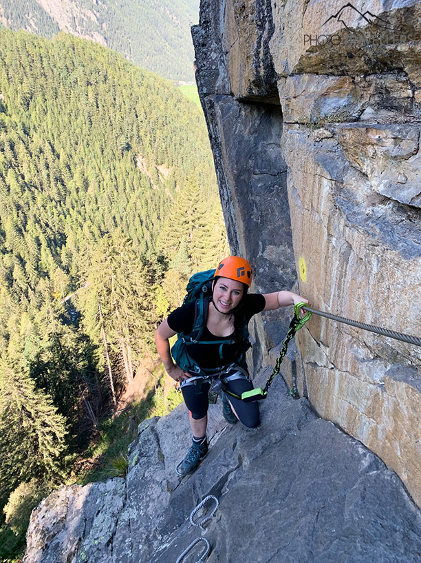 Biggi auf dem Stuibenfall-Klettersteig