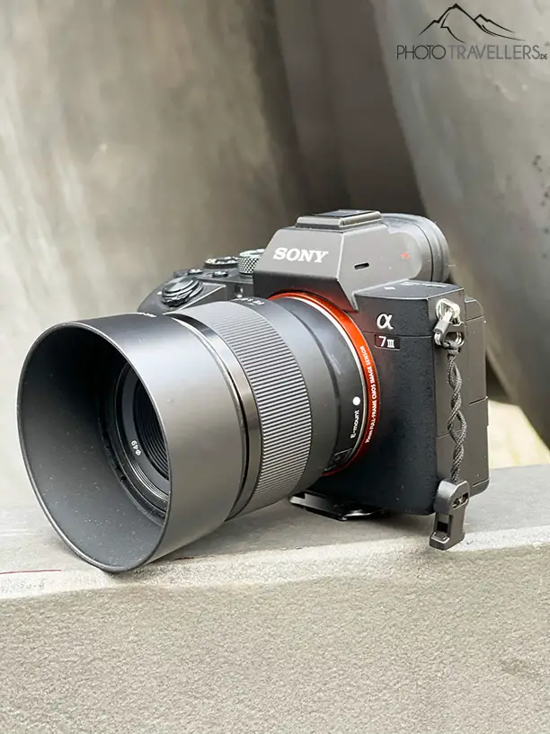The Sony Alpha 7 III with a portrait lens