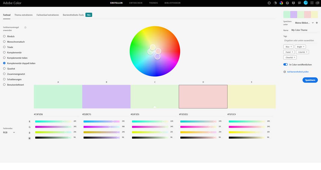 Das Color Wheel von Adobe