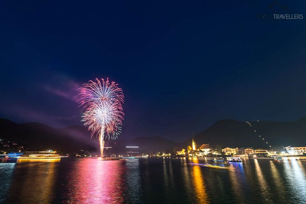 Das Feuerwerk beim Seefest in Rottach-Egern am Tegernsee