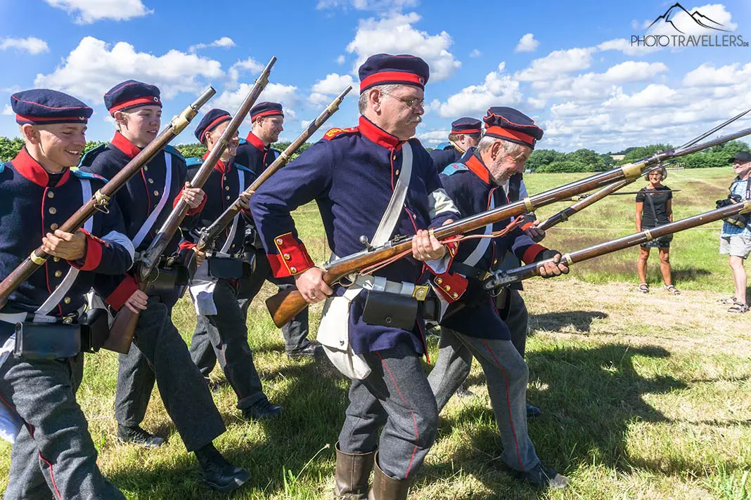 Preußische Truppen der Historischen Brigade Alsen