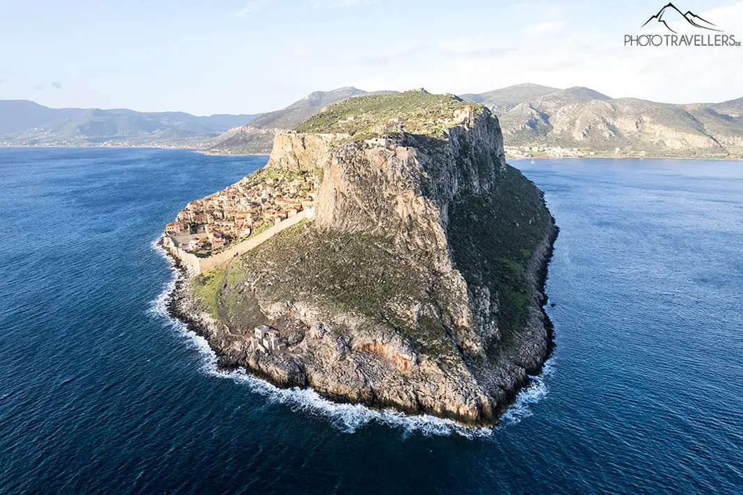 The place Monemvasia from the air