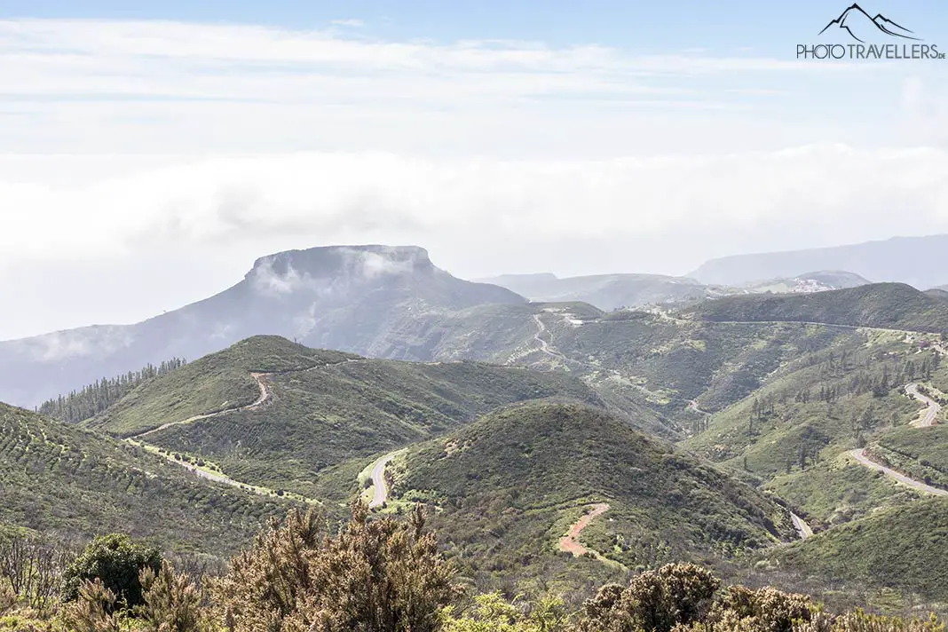 Der Blick vom Alto de Garajonay über die Landschaft von La Gomera