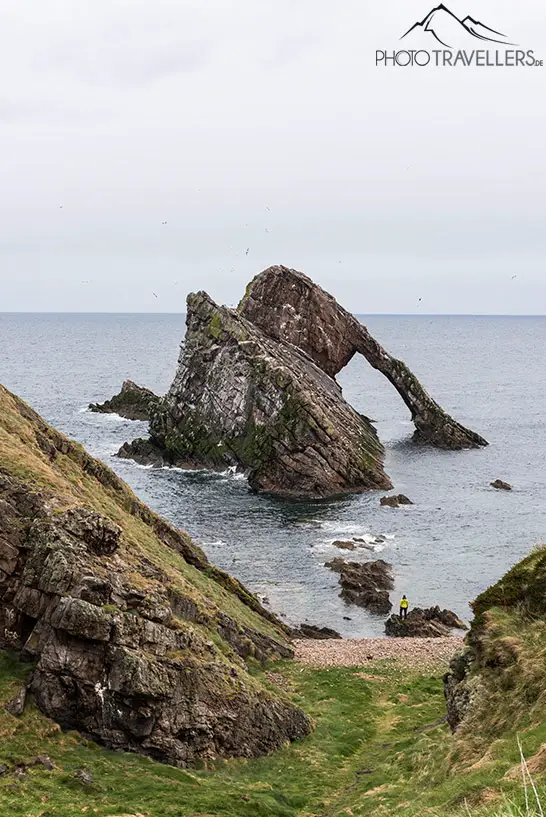 Der Bow Fiddle Rock, ein Fels im Meer