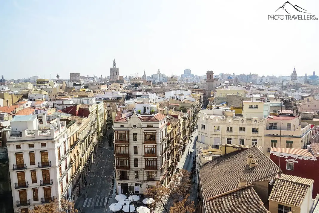 Der Blick von den Torres de Serranos auf das Stadtzentrum von Valencia