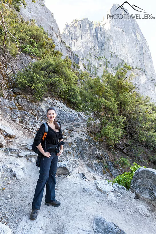 Biggi auf dem 4-Mile-Trail im Yosemite Nationalpark