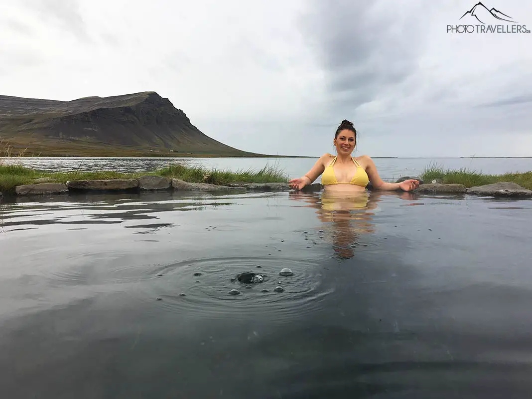 Biggi in a hot spring in Iceland