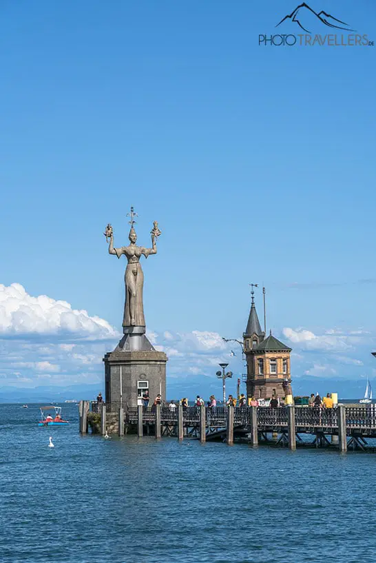 Die Imperia-Statue im Hafen von Konstanz am Bodensee