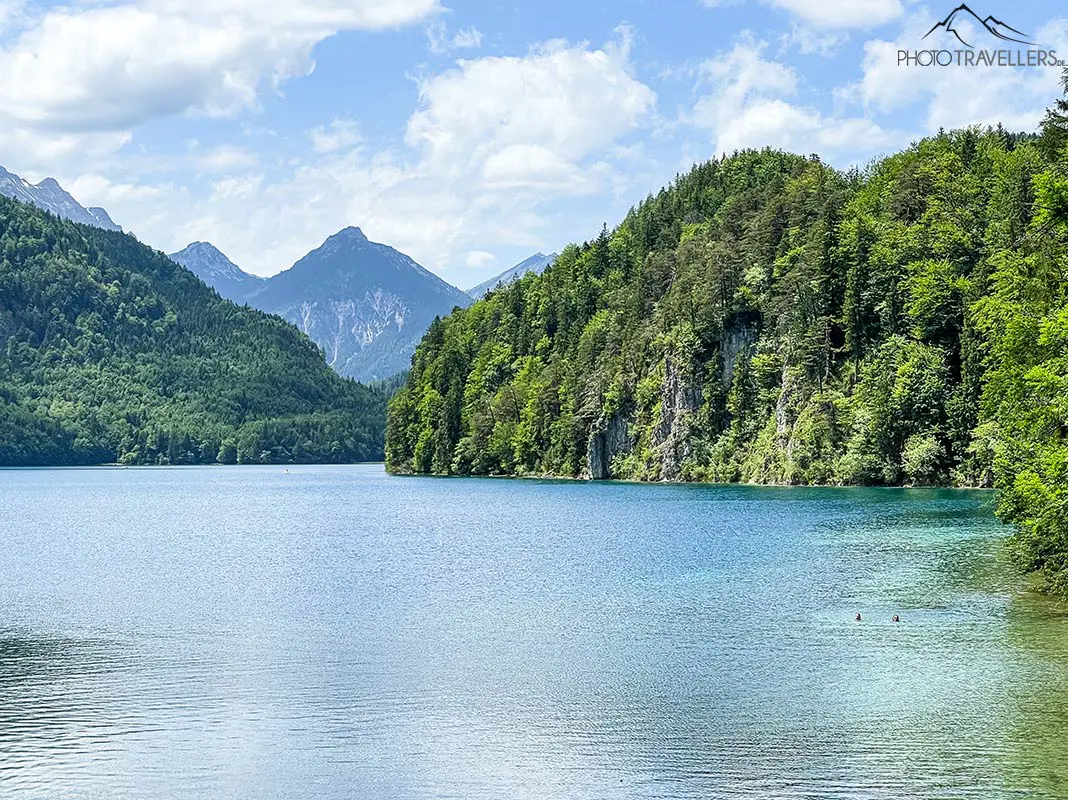 Two swimmers in the Alpsee in Allgäu