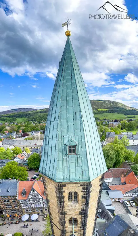 Der Blick von der Marktkirche St. Cosmas und Damian auf Goslar