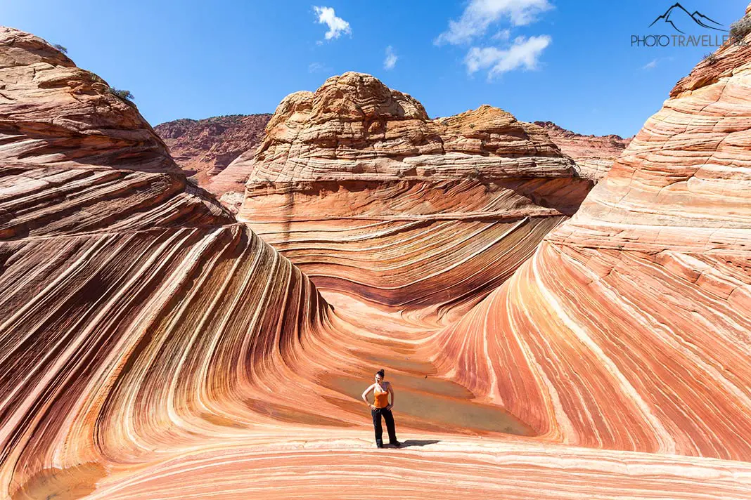 Biggi in der Wave, einer bekannten Sandsteinformation in Arizona