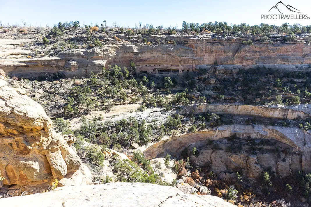 Der Blick auf die Nordenskiöld Site #16 im Mesa Verde Nationalpark