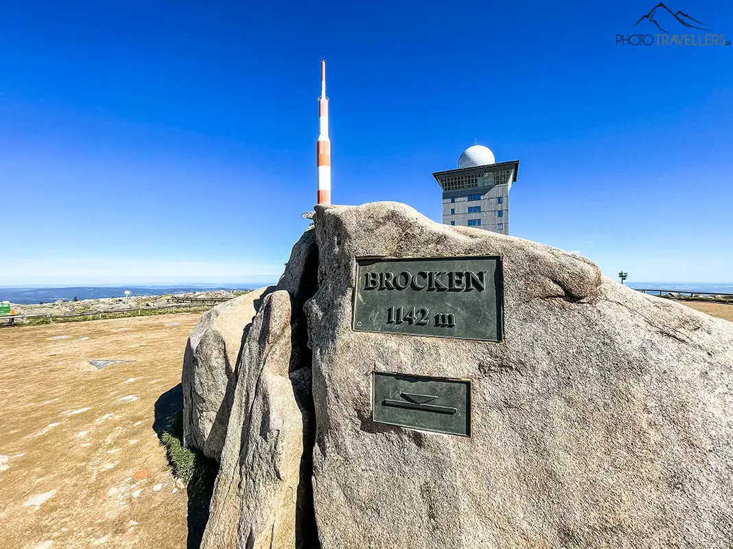 Der Brocken Gipfelstein auf 1.142 Metern