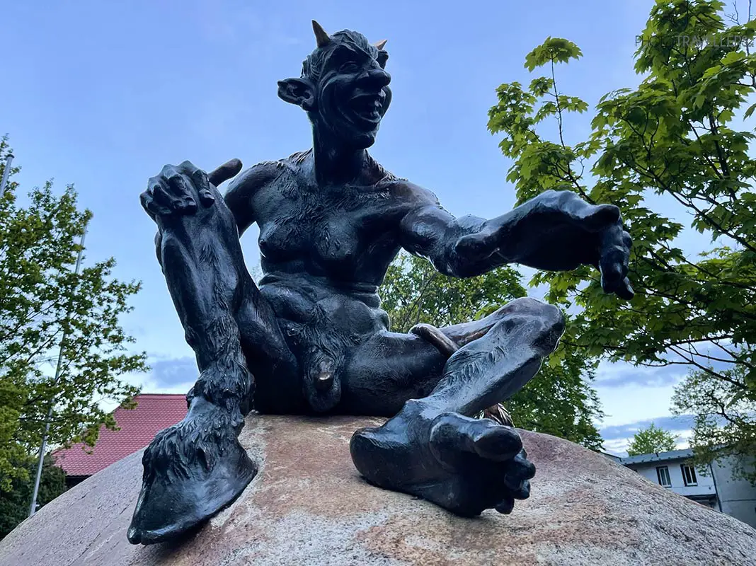 Teufelsfigur im Hexentanzplatz im Harz
