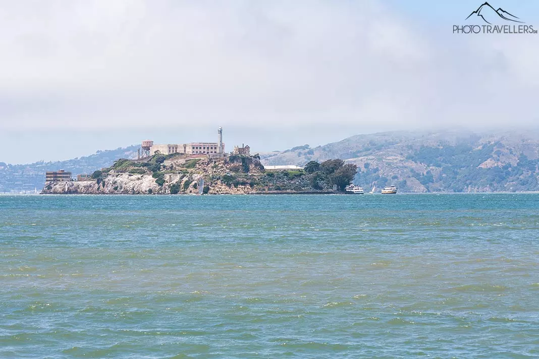 The rocky island of Alcatraz with the famous prison