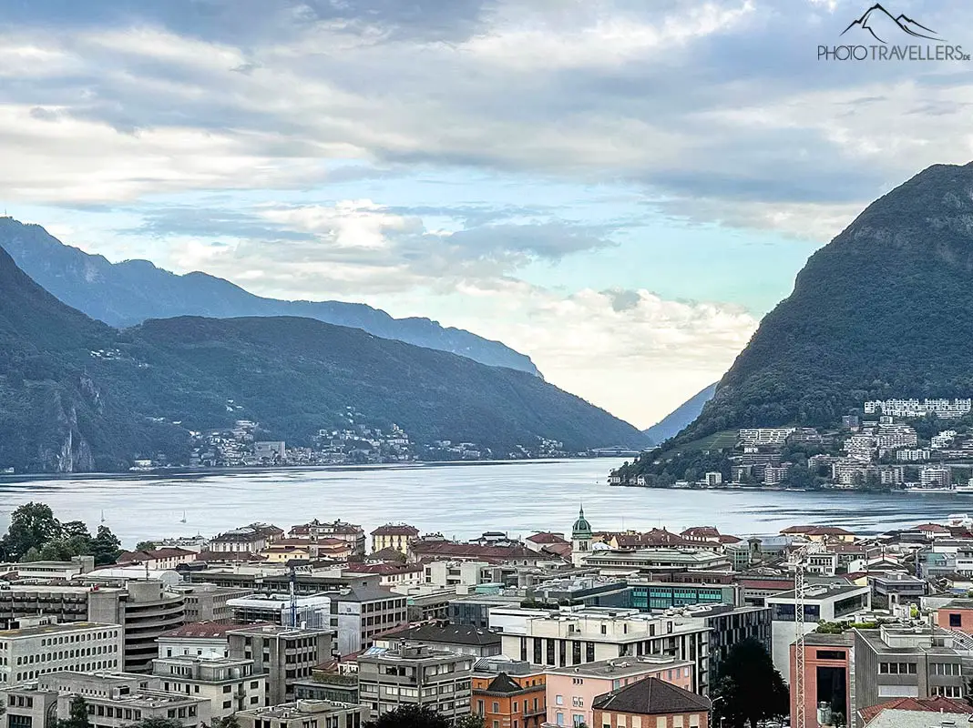 Der Blick von Lugano aus auf den Luganersee