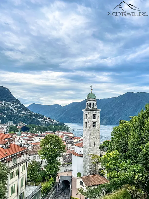 The city of Lugano on Lake Lugano