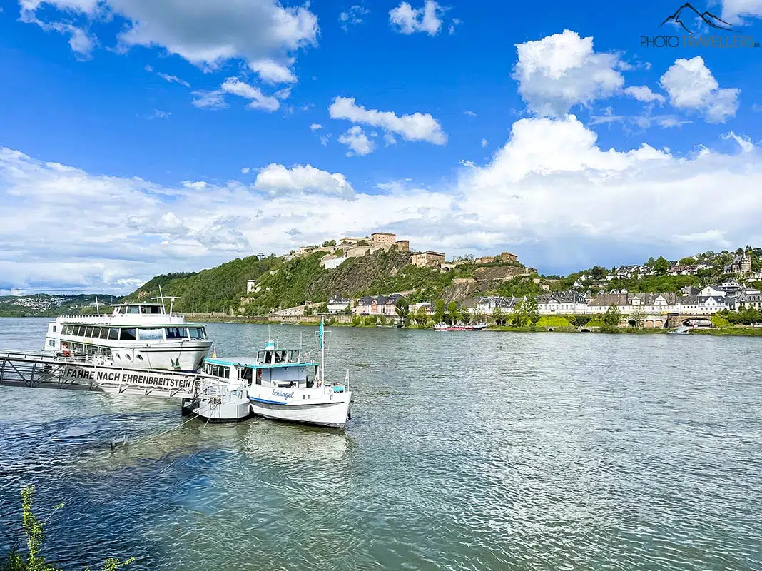 The view from Koblenz to the fortress Ehrenbreitstein