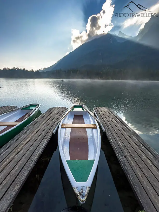 Testbild mit dem iPhone 13 Pro am Morgen mit einem Boot