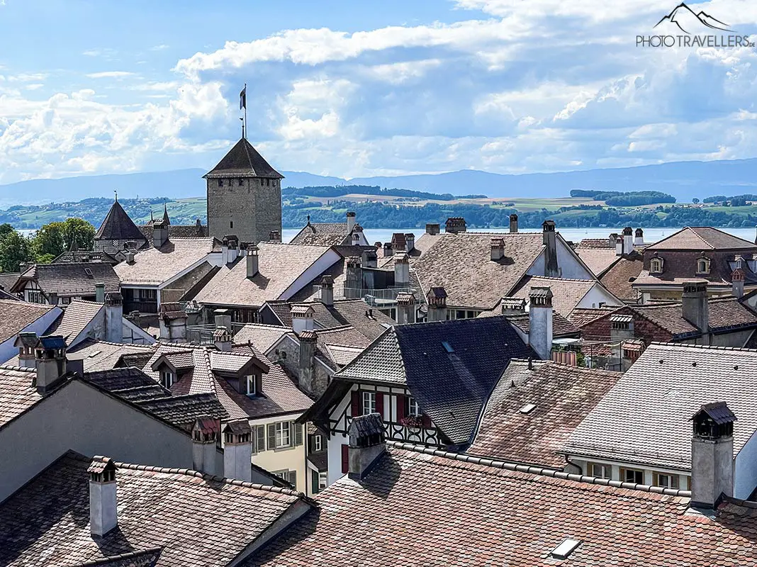 Blick auf Murten in der Schweiz
