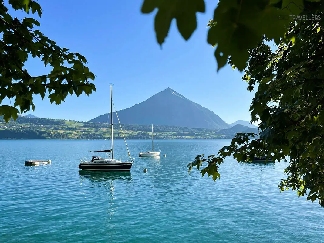 View of Lake Thun from the shore
