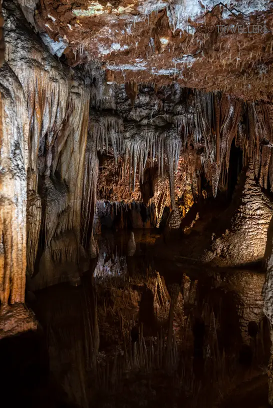 A lake in the stalactite cave Baredine