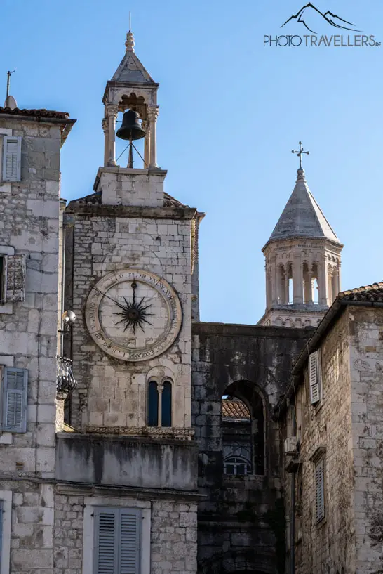 The church tower next to the Iron Gate in Split