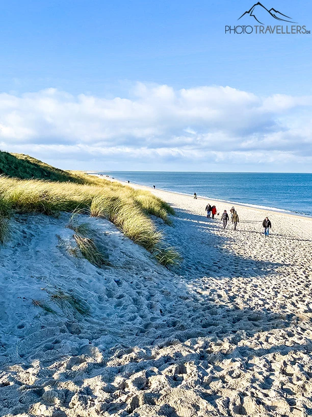 Spaziergänger am Strand des Lister Ellenbogens auf Sylt