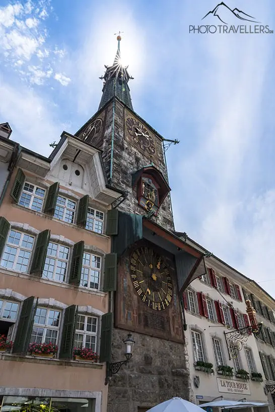 DThe town hall in Solothurn with the imposing town hall clock