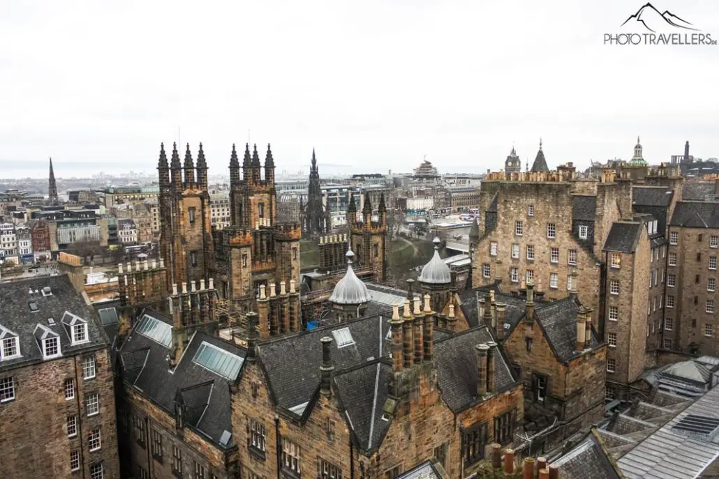 View of Edinburgh from the roof of the Camera Obscura museum
