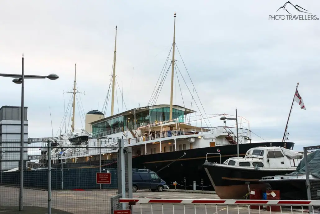 The Royal Yacht Britannia in the harbor