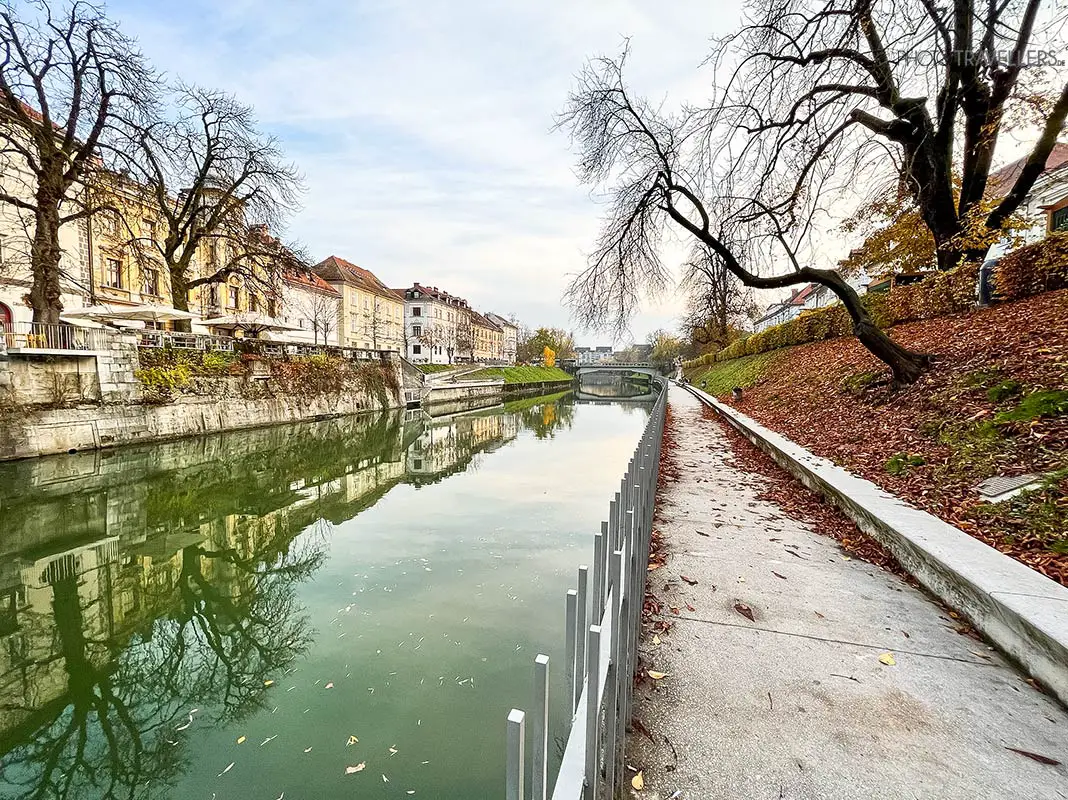 Die Uferpromenade des Flusses Ljubljanica