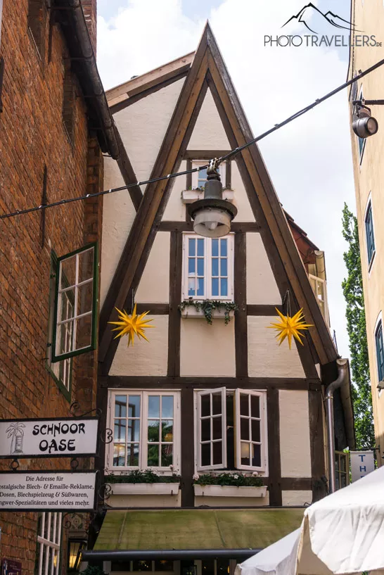 Ein kleines Fachwerkhaus im Schnoor-Viertel in Bremen