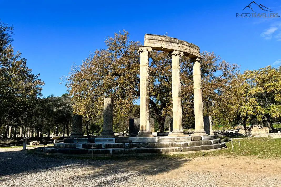 Die Säulen des Philippeion im antiken Olympia