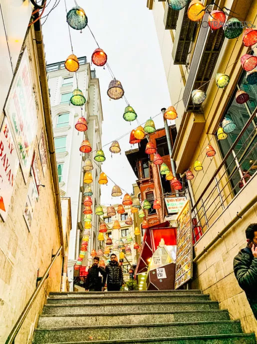 Street with lanterns in Istanbul