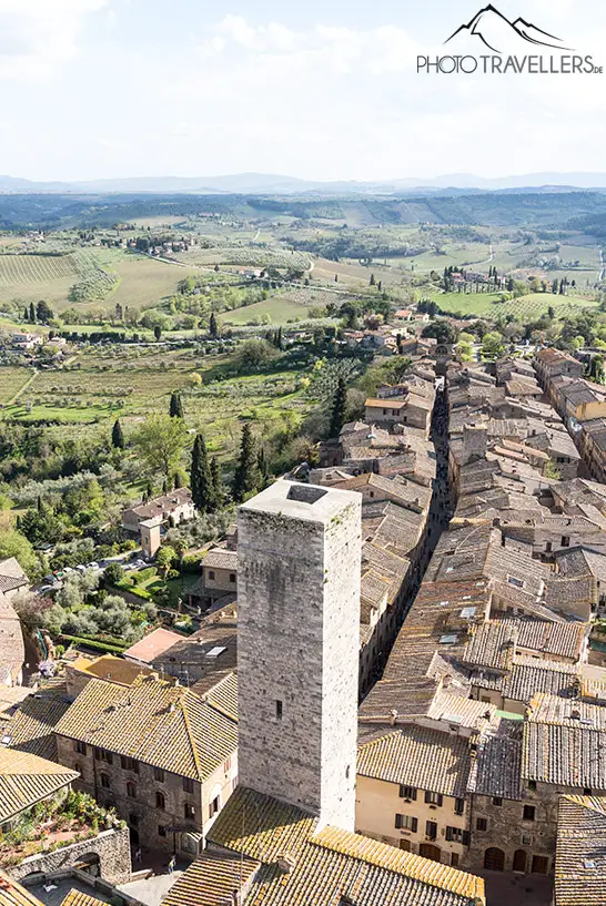 Der Blick vom Torre Grossa auf die Altstadt von San Gimignano