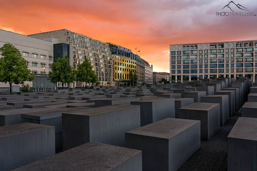 The Memorial to the Murdered Jews at sunrise

