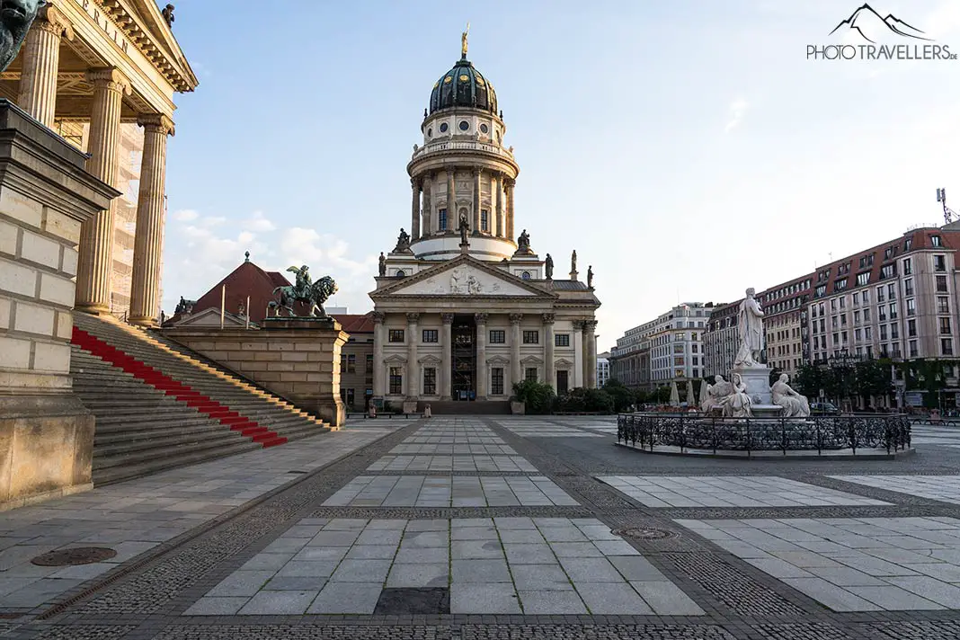 View of the large square at the Gendarmenmarkt with concert hall
