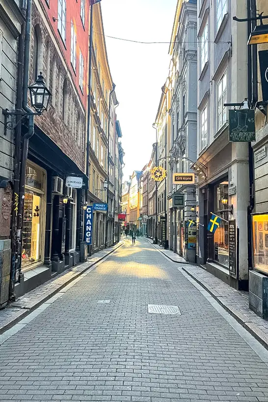 Narrow alley in Gamla Stan - the top sight in Stockholm