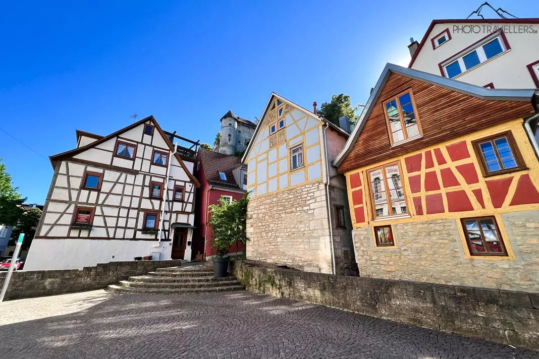 Die Altstadt von Heidenheim an der Brenz mit Schloss Hellenstein
