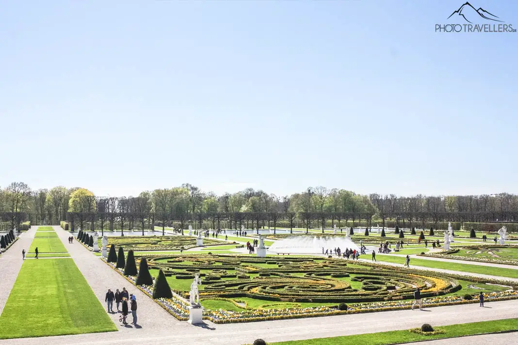 Blick auf den Großen Garten in den Herrenhäuser Gärten in Hannover