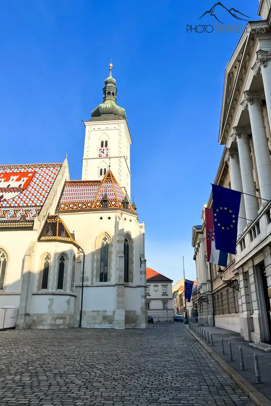 The famous church of St. Mark in Zagreb